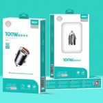 ZEQI Wholesale of new car chargers fast charging one to two 100W super fast charging multifunctional cigarette lighting mini hidden pull ring